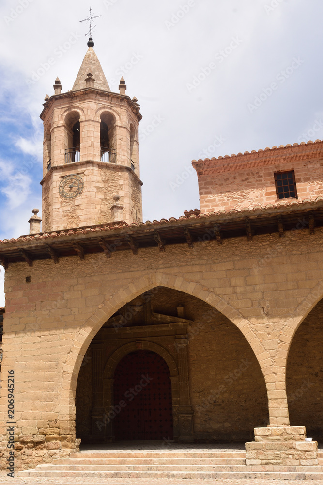 square of  Cristo Rey,Cantavieja,Maestrazgo, Teruel province, Aragon, Spain