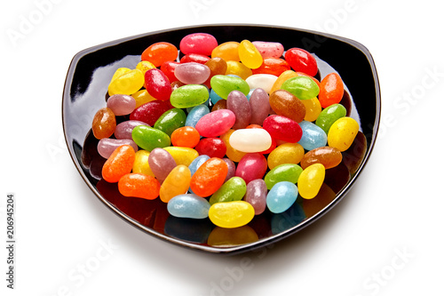 Colorful candies on the plate