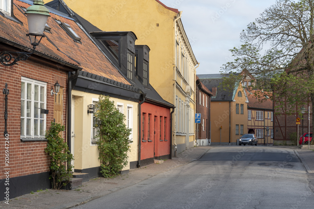 Street in Ystad in Sweden