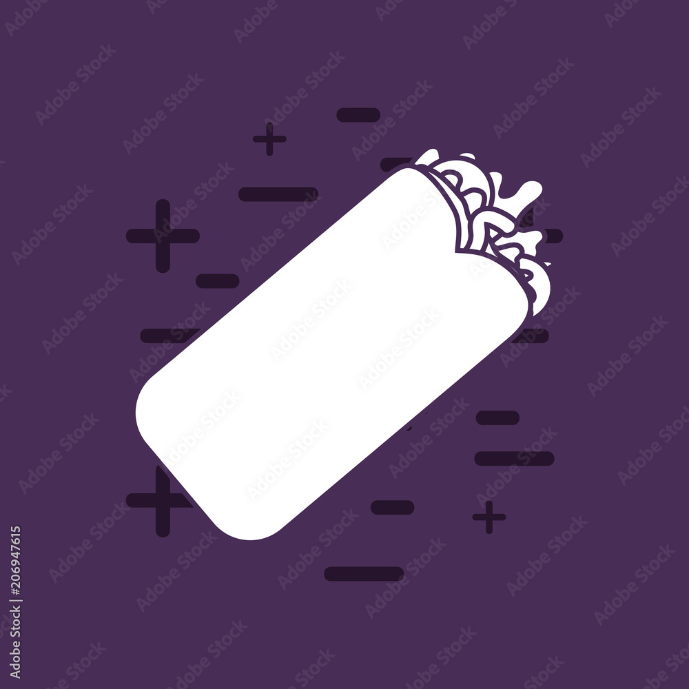 mexican burrito icon over purple background, colorful design. vector illustration mexican burrito icon over purple background, colorful design. vector illustration