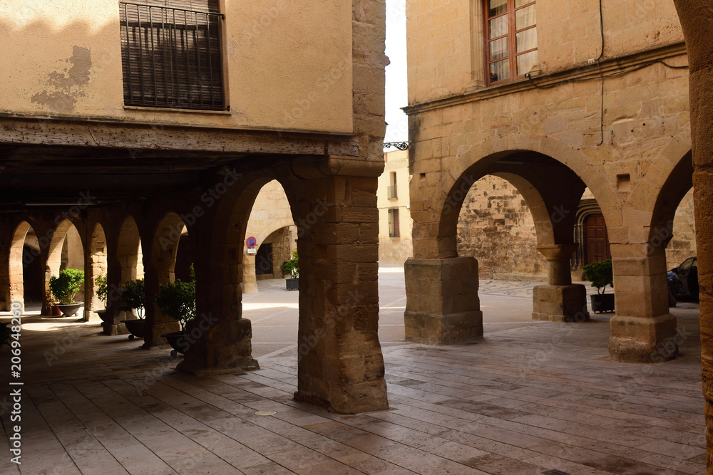 square in Horta de Sant Joan,Terra Alta, Tarragona province, Catalonia,Spain