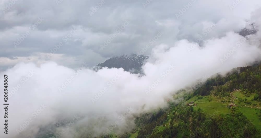 Clouds over Alps Aerial View Clouds over Alps Aerial View
