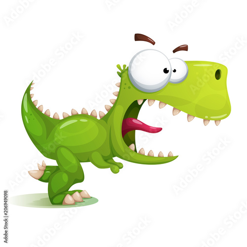Funny  cute  crazy dinosaur illustration Vector eps 10