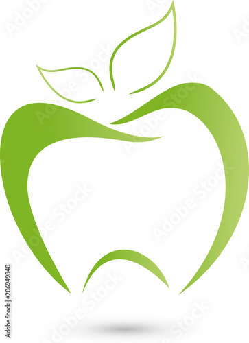 Zahn, Apfel, Zahnpflege, Frucht, Logo