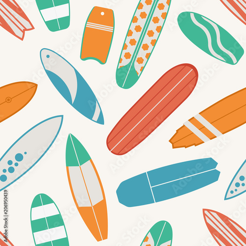 Photography Sea surfing pattern with different type surf desks