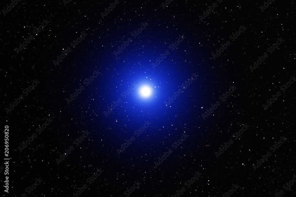 Obraz premium Sirius - brightest star seen from the Earth, photographed through a telescope. 
