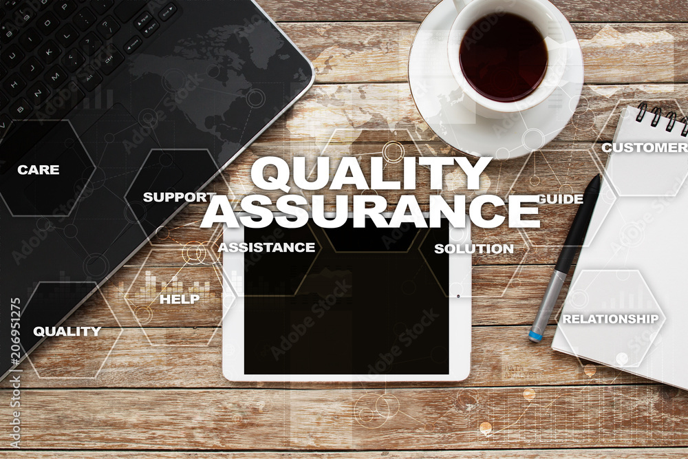 Quality assurance concept on the virtual screen. Business concept. Quality assurance concept on the virtual screen. Business concept.
