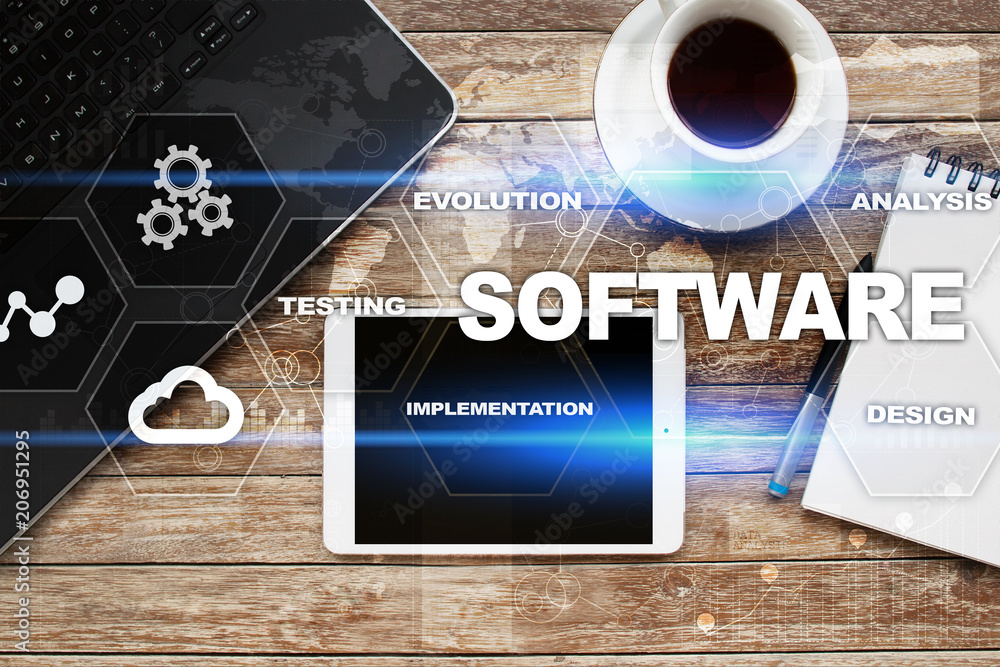 Software development. Data Digital Programs System Technology Concept. Software development. Data Digital Programs System Technology Concept.