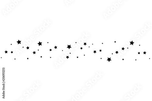 Black Shooting Star with Elegant Star Trail on White Background © denzelll