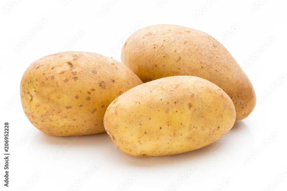 New potato isolated on the white background. New potato isolated on the white background.