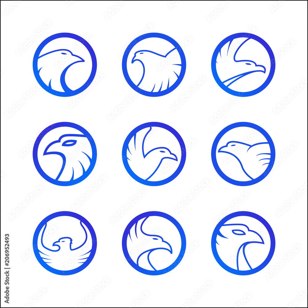 Naklejka premium eagle animal logo vector icon illustration 
