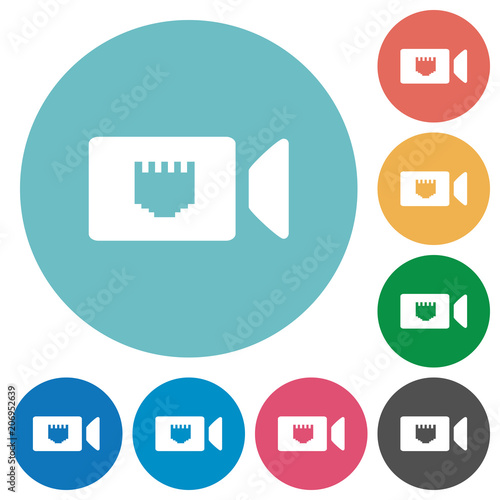 IP camera flat round icons
