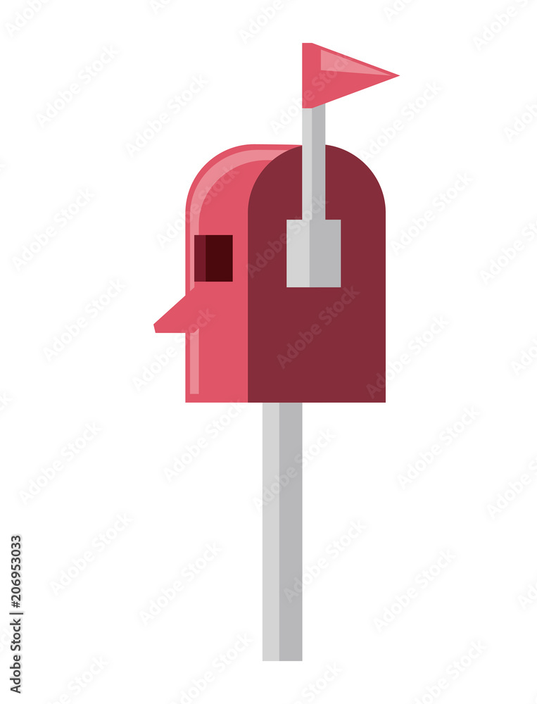 Mailbox icon over white background, colorful design.  vector illustration