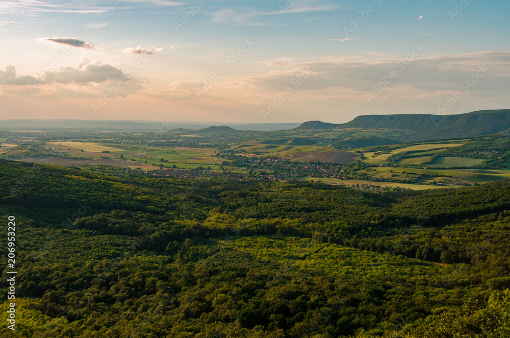 Fototapeta premium Pilisjászfalu landscape in Hungary 2018 summer while hiking nature