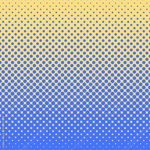 Halftone abstract background in blue and complement colors