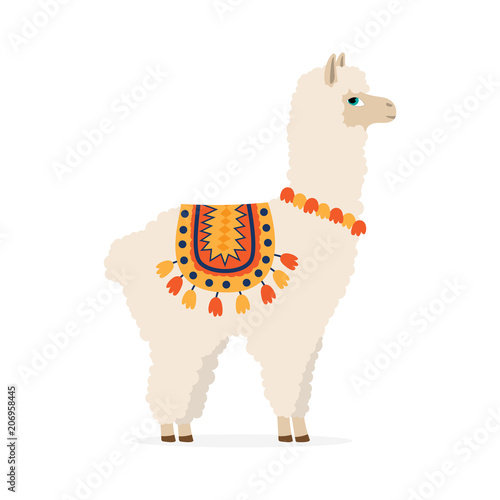 cute drawn llama or alpaca