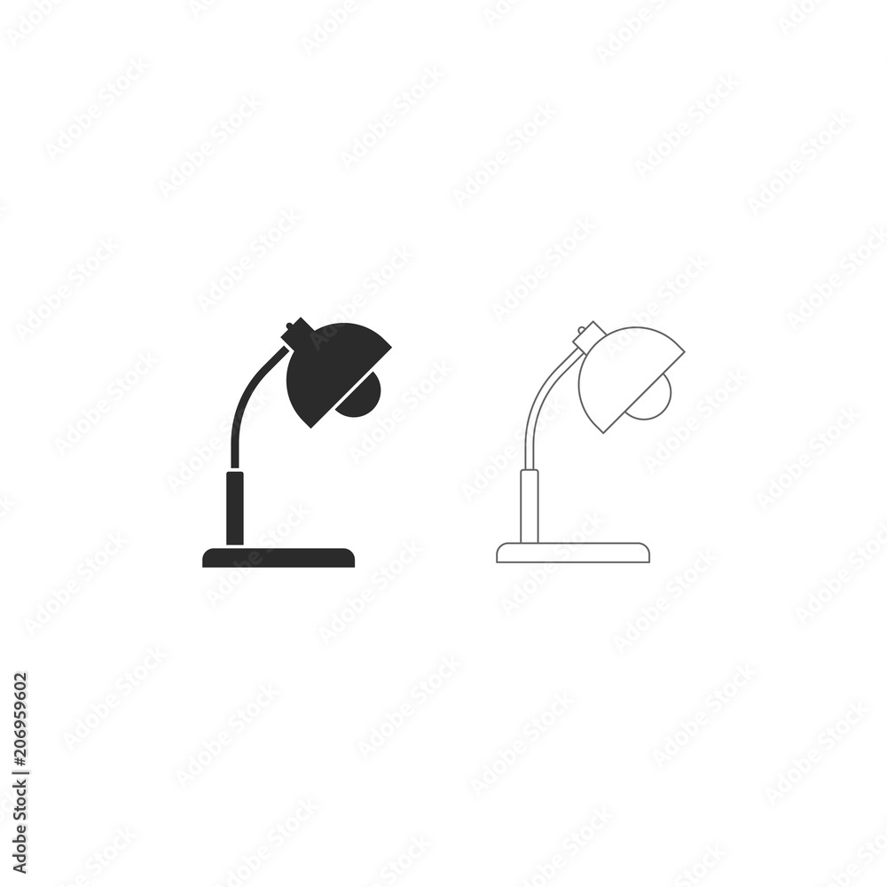 line&black table lamp vector icon. line&black table lamp vector icon.