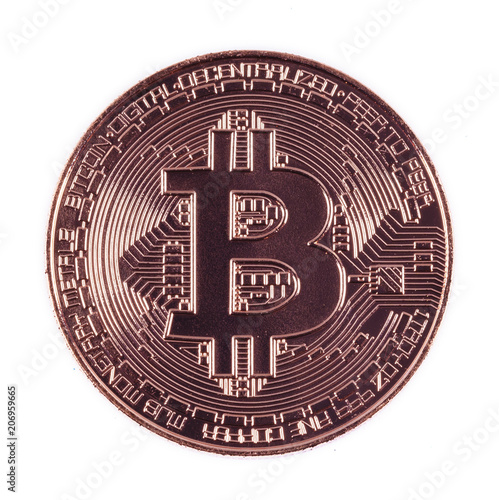 Wallpaper Mural bronze bitcoin isolated on white background Torontodigital.ca