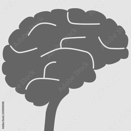 Human brain simplified illustration, intelligence concept