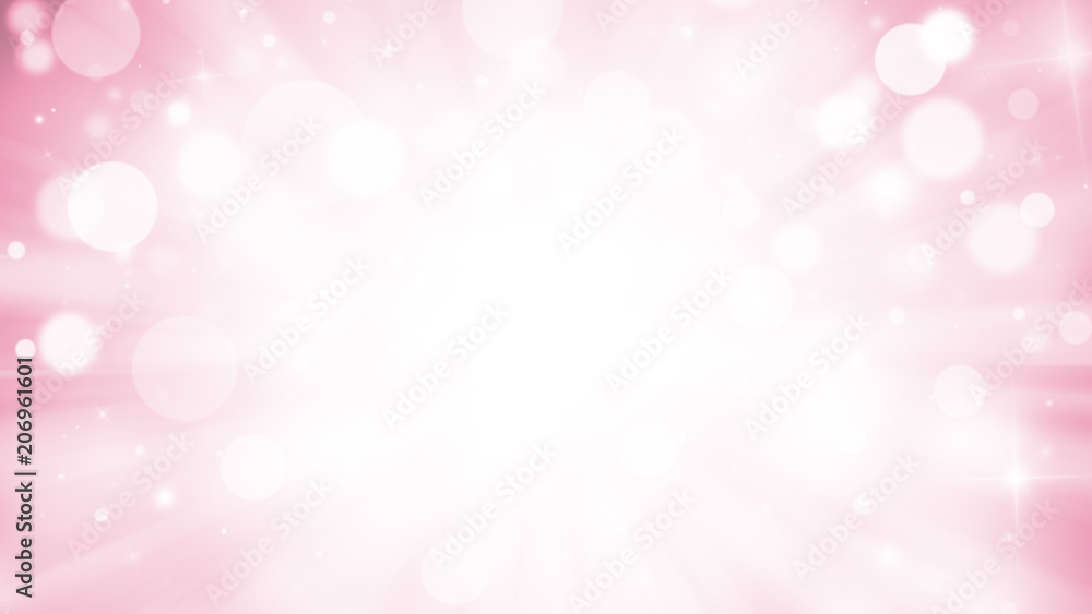 Pink glitter sparkles rays lights bokeh Festive Elegant abstract background.