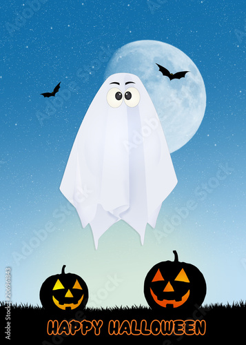 Halloween ghost cartoon