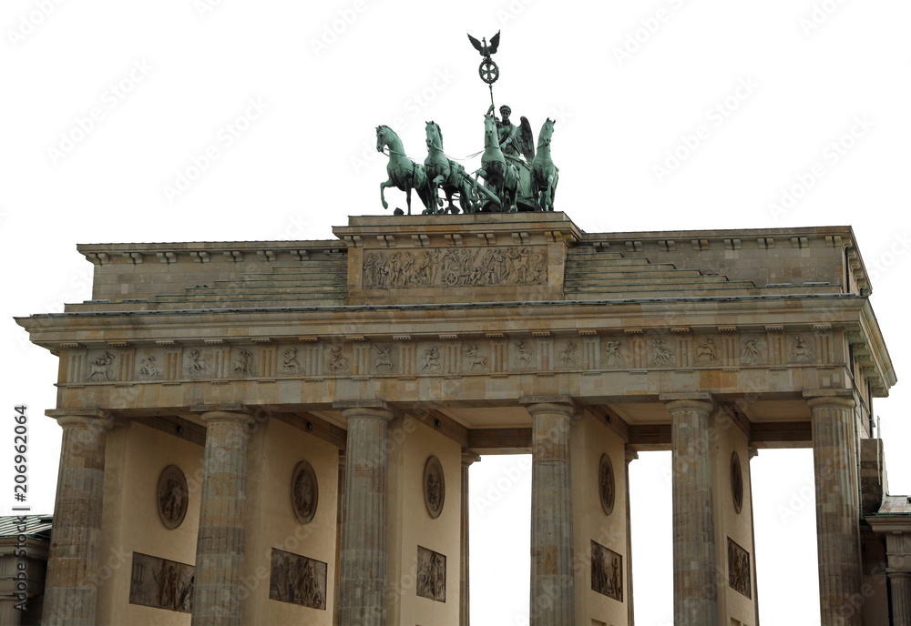 Brandenburg Gate in Berlin in Germany with the quadriga with hor
