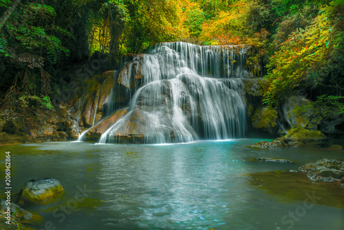 Water fall , huay mae kamin level 3 kanchanaburi thailand.