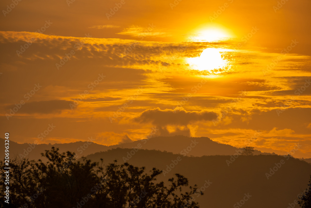 mountains at sunshine