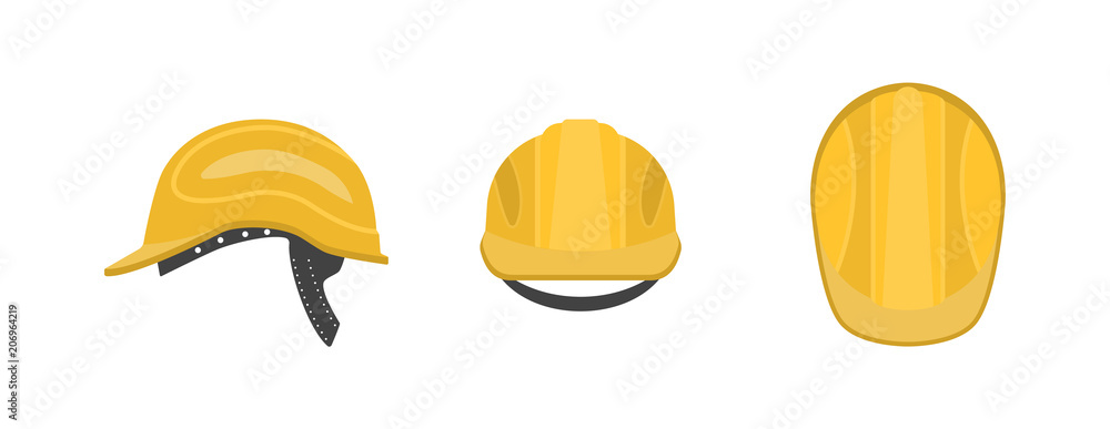 Vector illustration. Construction helmet on a white background.