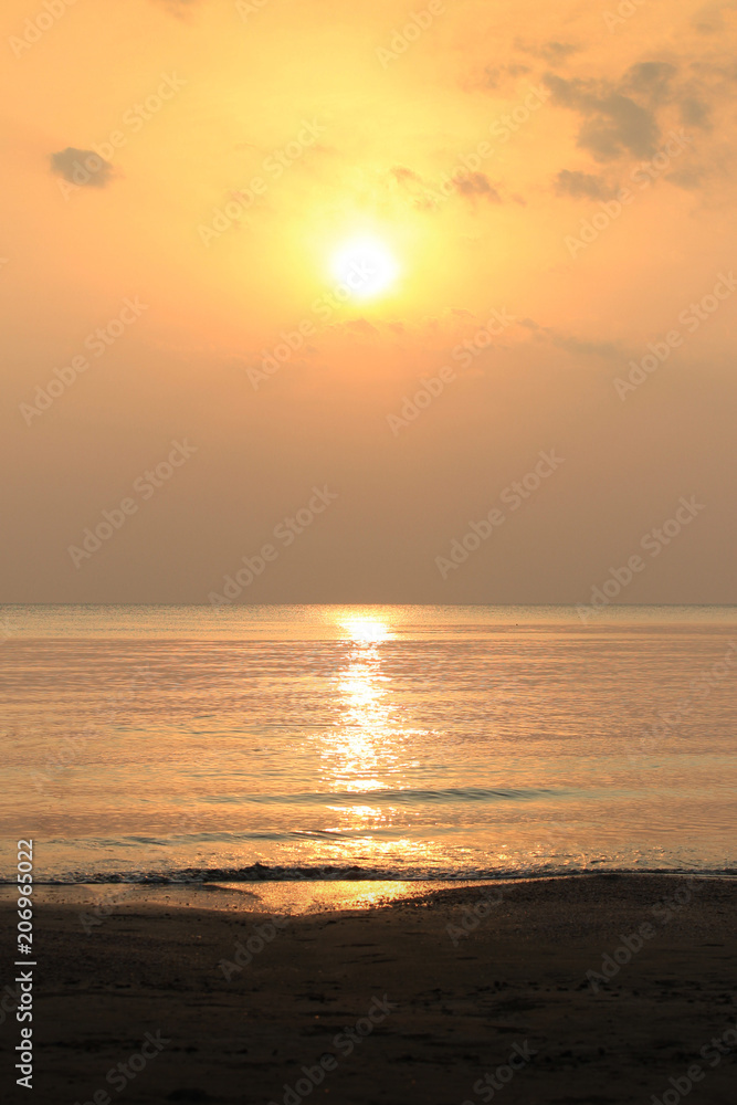 beach and sunset summer nature background