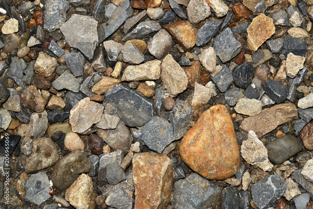 Texture of different stones close-up.