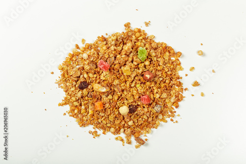 Granola isolated on white