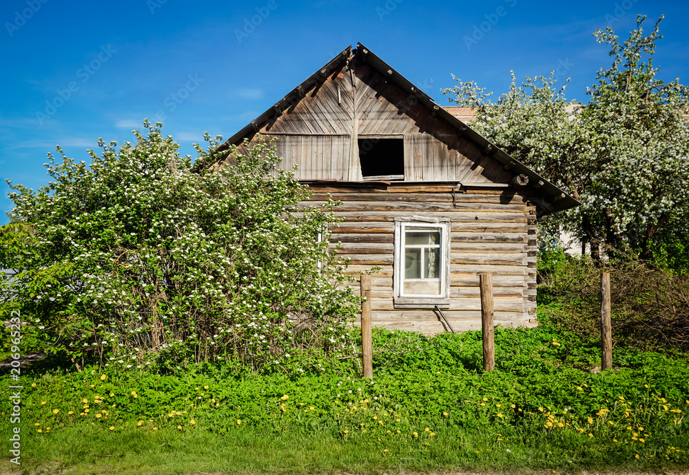 Wooden Rustic old house among the greenery. Wooden Rustic old house among the greenery.