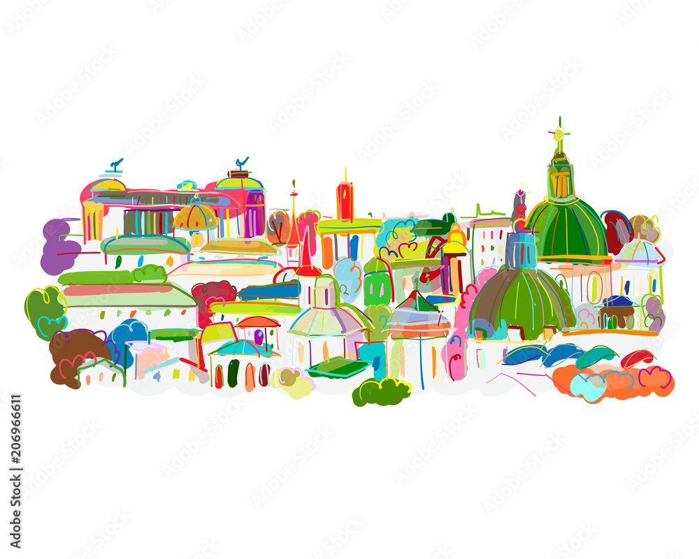 Cityscape background, sketch for your design