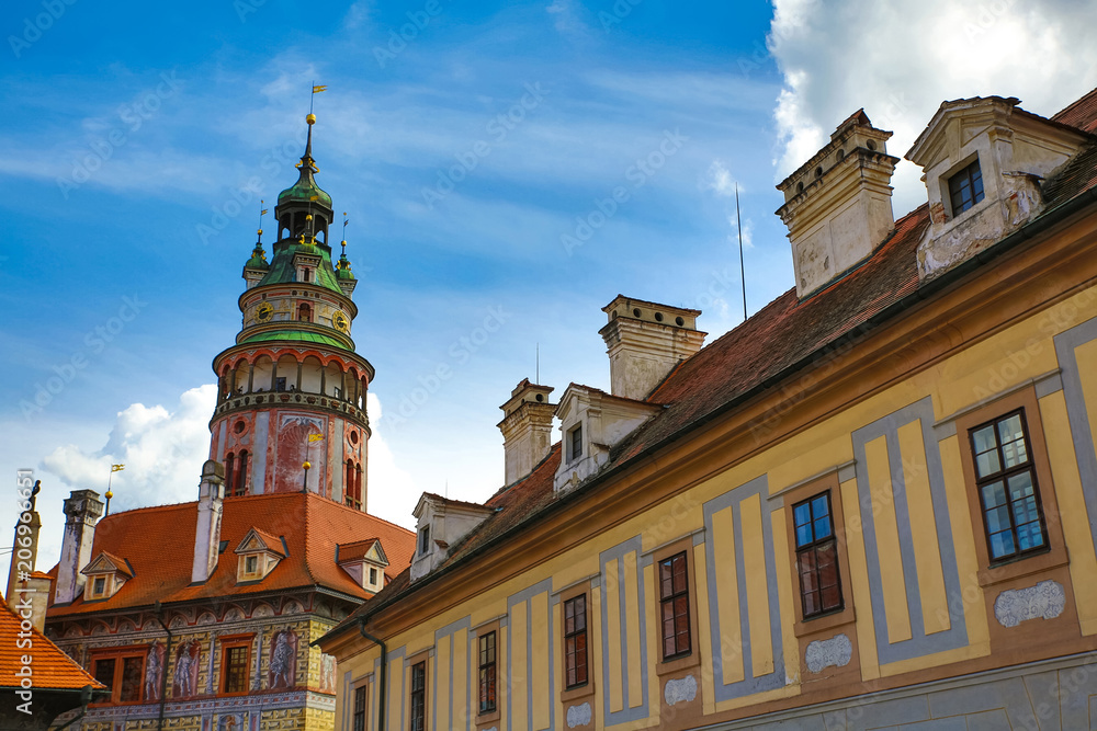 Fototapeta premium Castle and historic architectures in Krumlov