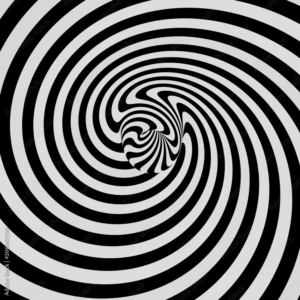 Pattern with optical illusion. Black and white background. Vector illustration. Pattern with optical illusion. Black and white background. Vector illustration.