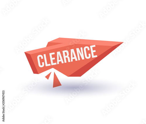 Free Download Clearance trendy geometric label isolated on white background. Special season price tag, retail marketing promotion, supermarket advertising campaign vector illustration. - GFXLoad