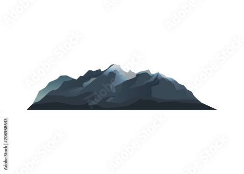 Mountain range isolated icon. Outdoor adventure, travel, tourism, camping and hiking design element, nature landscape vector illustration. © studioworkstock