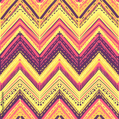 Abstract Ikat and boho style handcraft fabric pattern. Traditional Ethnic design for clothing and textile background, carpet or wallpaper