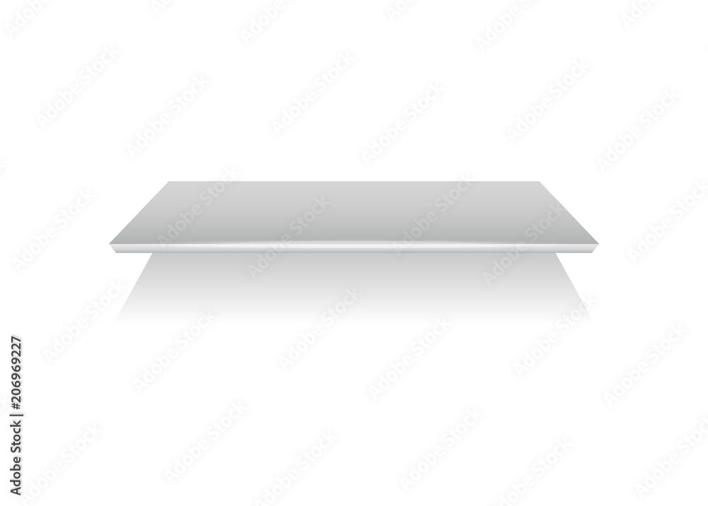 Empty bookshelf or stand with shadow element isolated on white background vector illustration. Empty bookshelf or stand with shadow element isolated on white background vector illustration.