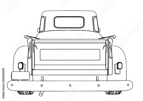sketch pickup car vector