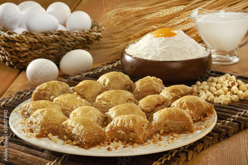 Baklava,Turkish Ramadan Dessert Baklava,Baklava with walnut
