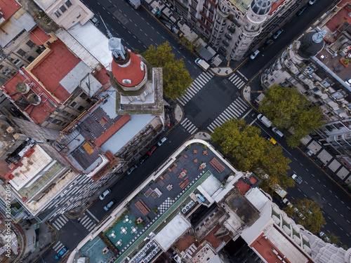 Aerial view of the streets of Buenos Aires, Argentina