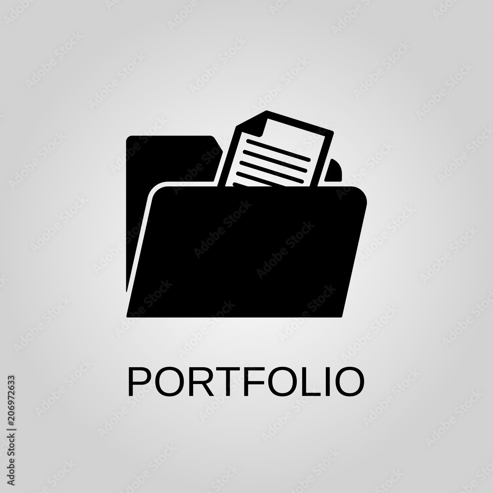 Portfolio icon. Portfolio symbol. Flat design. Stock Vector