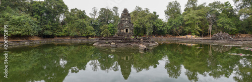 View of the island temple Preah Neak Poan at Angkor