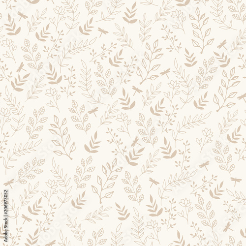 Tranquil wallpaper design. Seamless vector pattern.