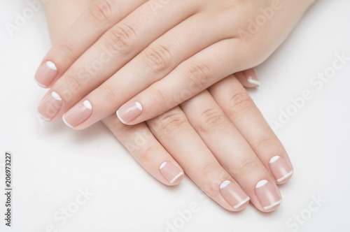 care for sensuality woman nails manicure french
