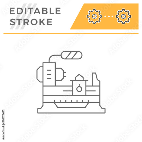 Lathe machine line icon