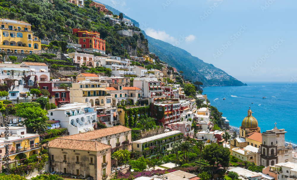 World famous Positano on a sunny day