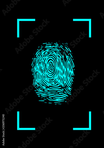 指紋認証システムイメージ , vector image 